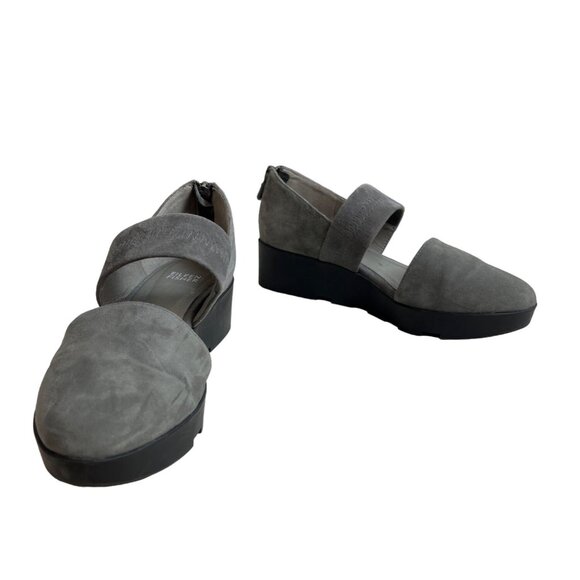 Eileen Fisher Women's Grey Suede Wedge Sandals Sz 7 - Picture 2 of 11